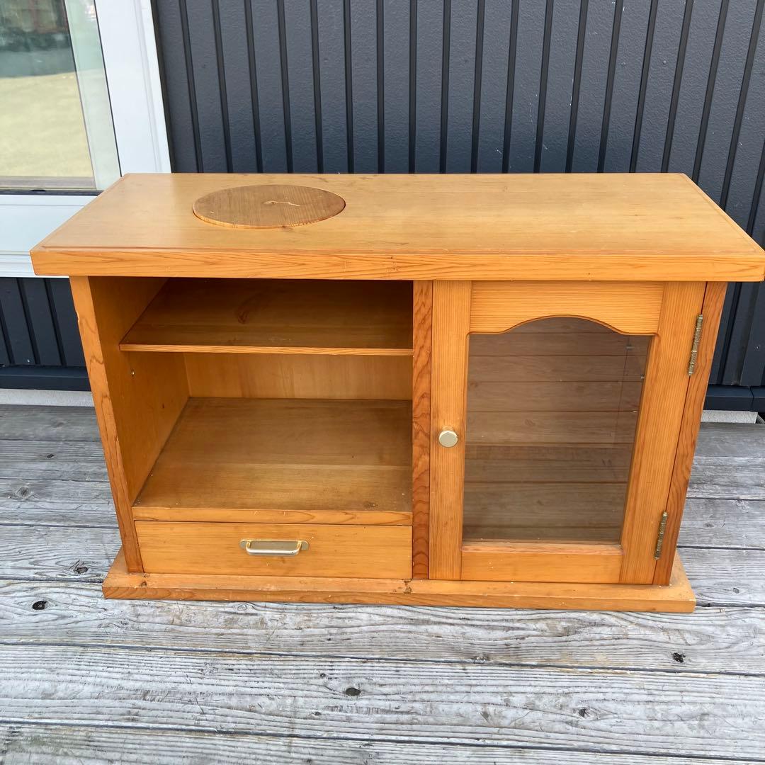 昭和レトロ 無垢材 古家具 飾り棚 茶箪笥 サイドボード ディスプレイラック