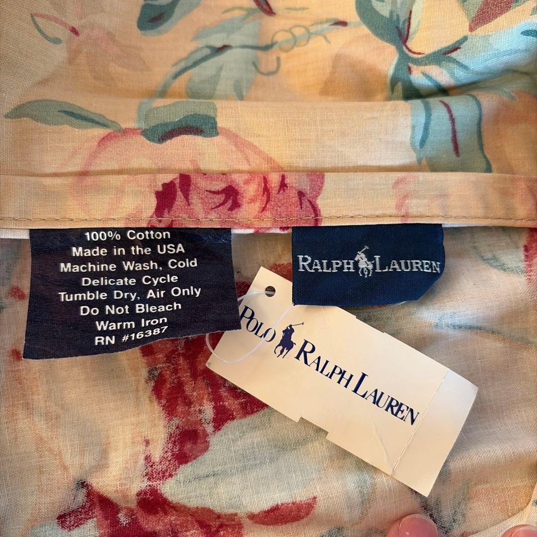 Ralph Lauren フラワーフリルクッションカバー