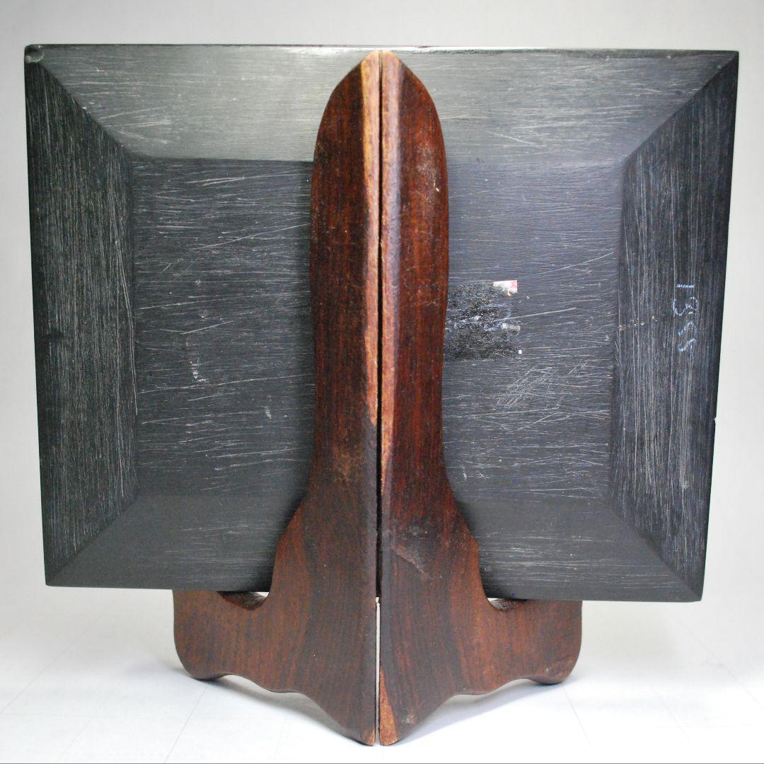 黒大理石　象嵌　トレー　black marble inlay tray