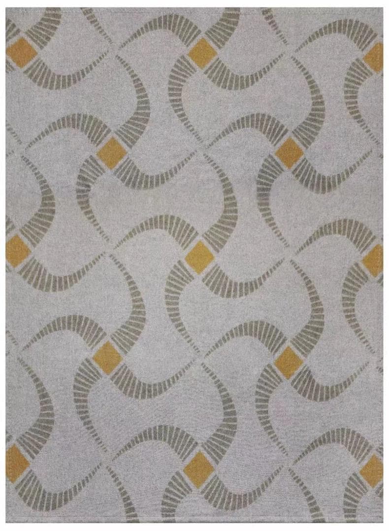 ヘビーウェイト厚手ジャカードブランケット オフィス・お昼寝用 100%ウール毛布