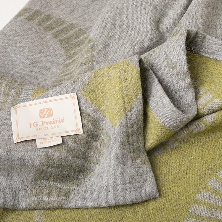 ヘビーウェイト厚手ジャカードブランケット オフィス・お昼寝用 100%ウール毛布