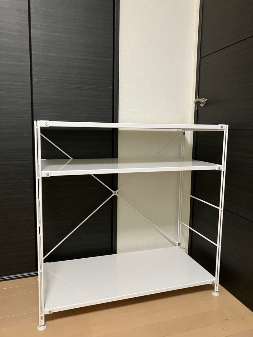 無印　スチールユニットシェルフ　ワイド・小・ライトグレー　幅８６×奥４１×高８３