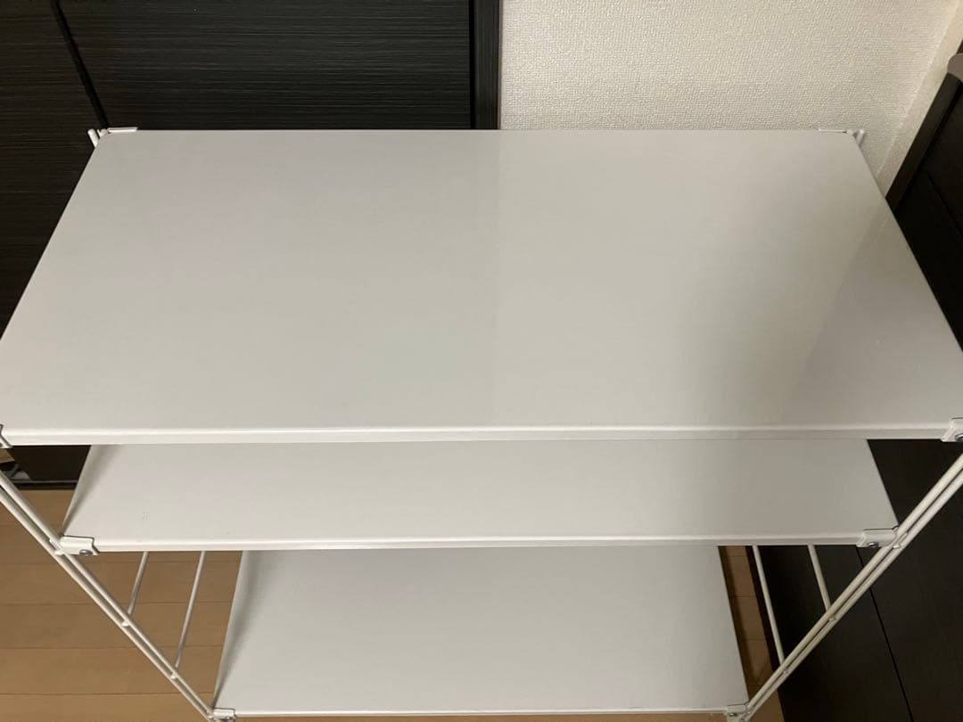 無印　スチールユニットシェルフ　ワイド・小・ライトグレー　幅８６×奥４１×高８３
