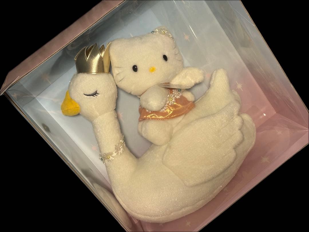 【激レア】25周年記念ぬいぐるみ　1999年 キティ＆スワン　新品箱入り 特大