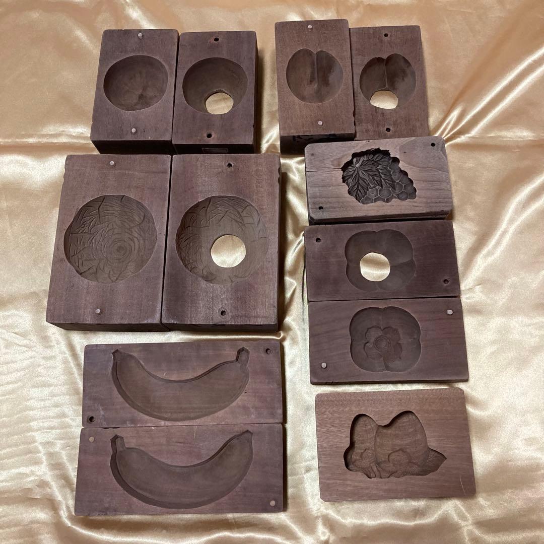 和菓子製作 木型セット 盆菓子　砂糖菓子　フルーツ　かご盛り