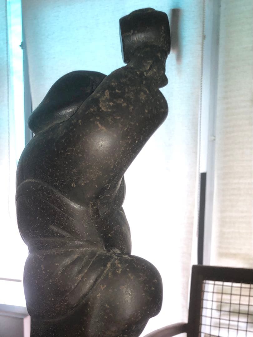 撫で大黒さん　鉄製 破顔一笑の大黒天約40cm 銘入林作 最終50%off