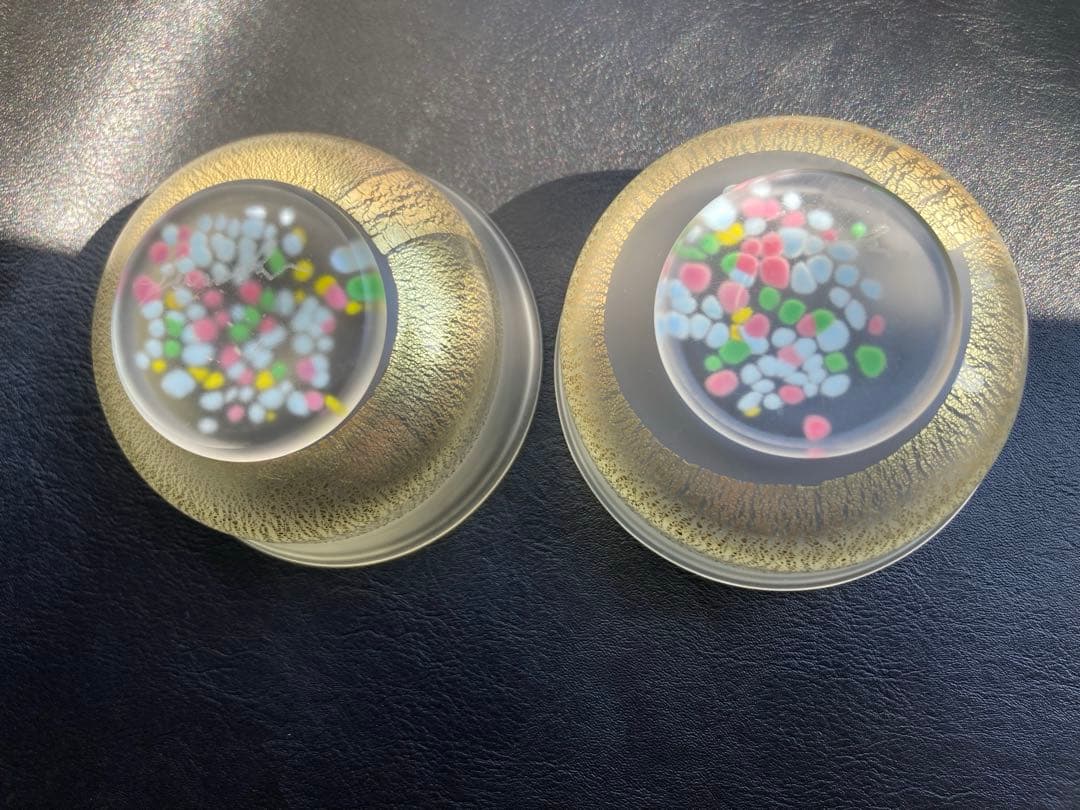 黒木国昭 グラスアート宮崎 グラス 小鉢 向付 酒杯 2点 サイン入り