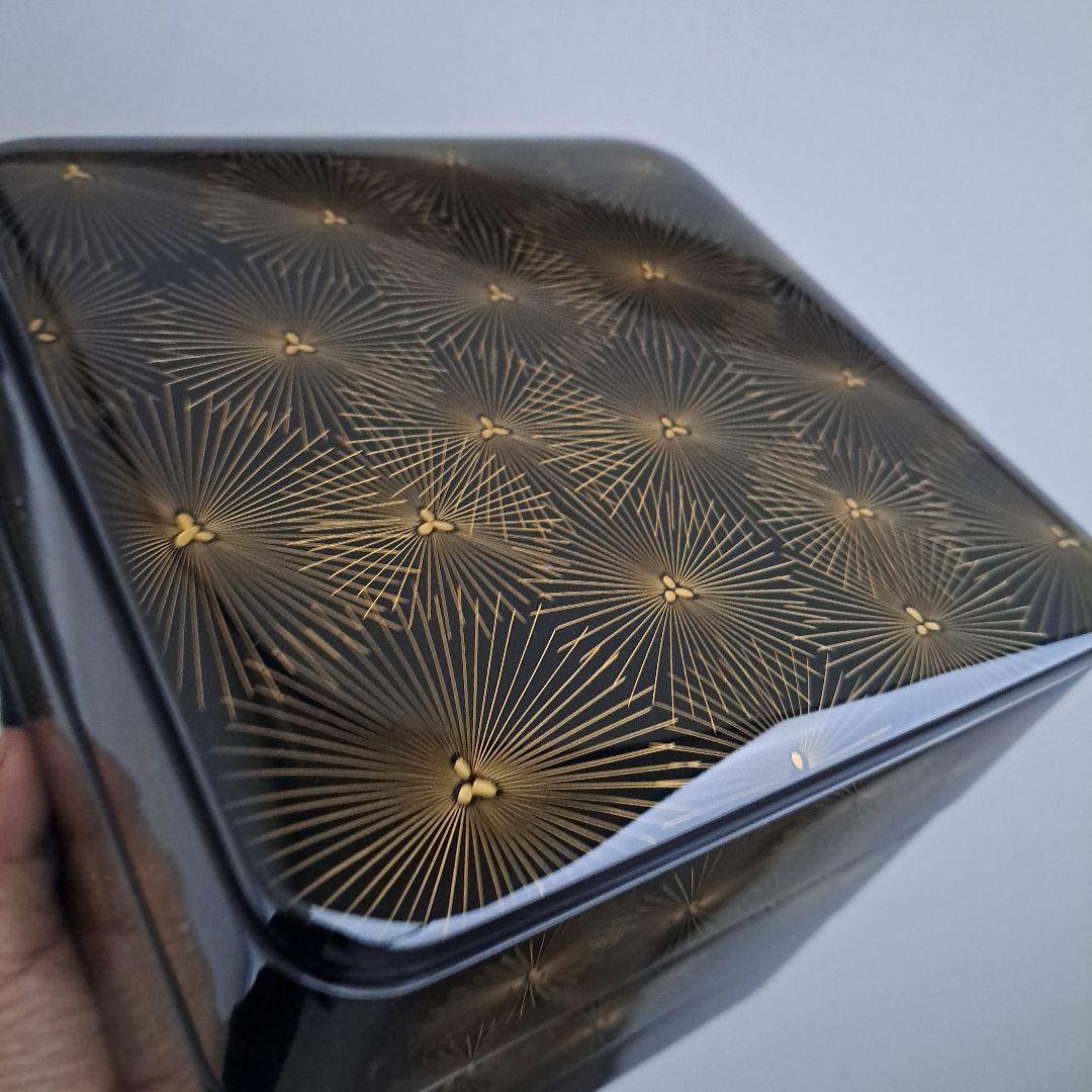 輪島塗 6.5寸三段重箱】布着本堅地 寿松沈金 長期保管