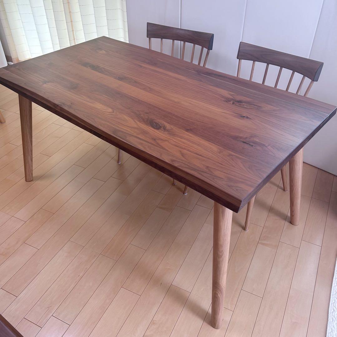 ダイニングテーブル ウォールナット無垢 オーク無垢 幅150 ビッグ