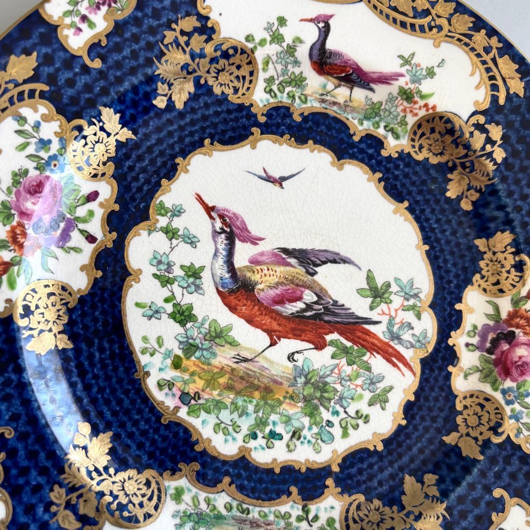英国製アンティーク 1870年代 Booths 鳥絵金彩 【稀少品・美術品