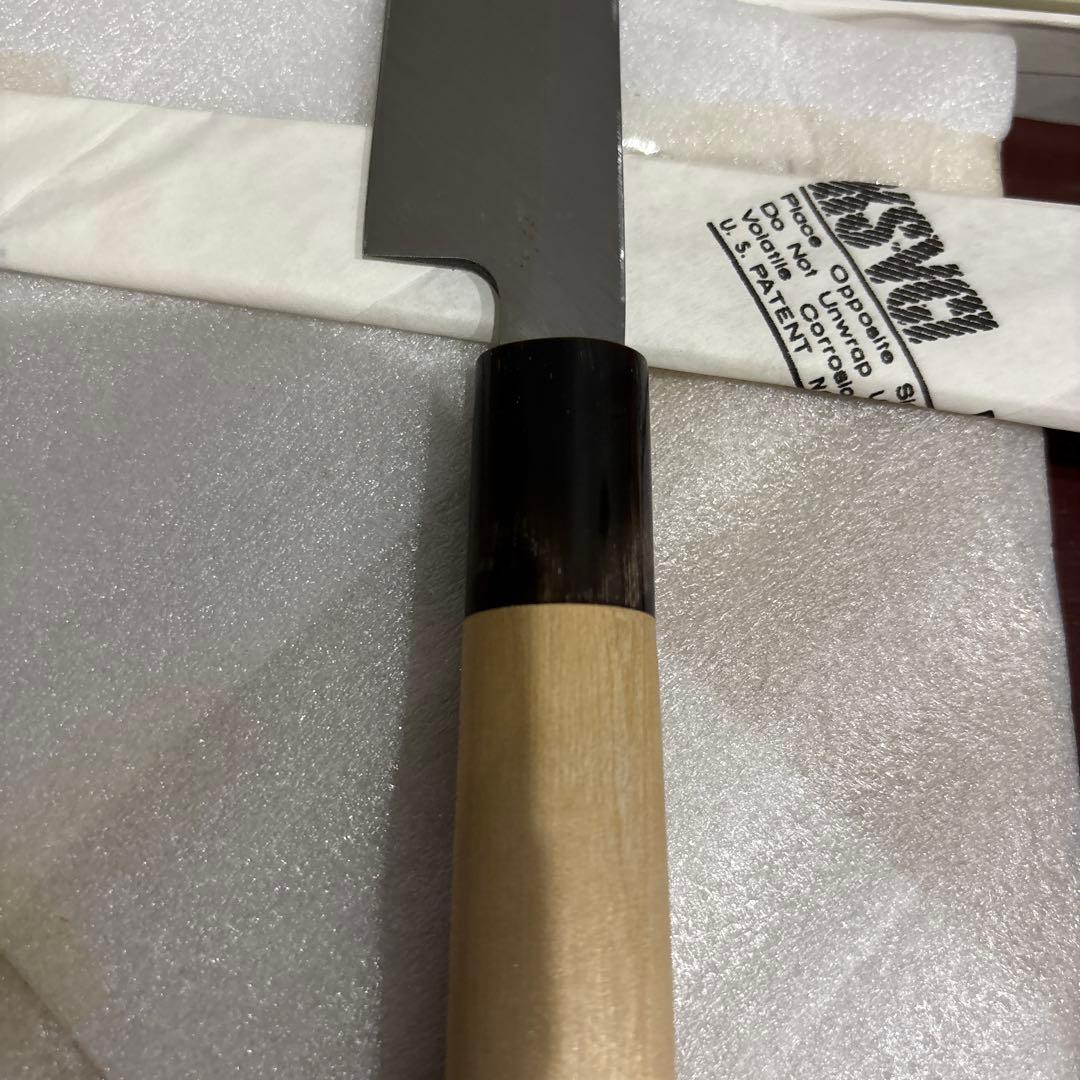 堺一次　和包丁 刃渡り21cm 水牛角柄 日本製 刃こぼれあり 中古