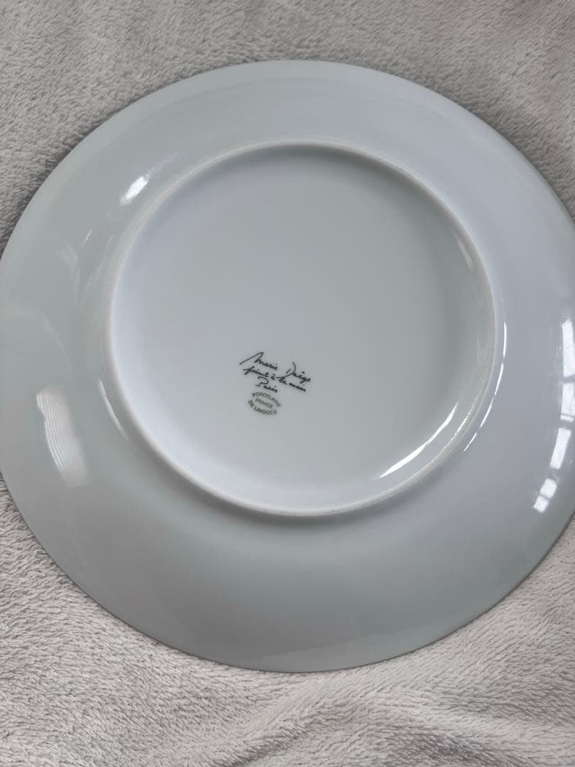 MarieDaageリモージュ　大皿　ディナープレート　ピンクパープル　植物