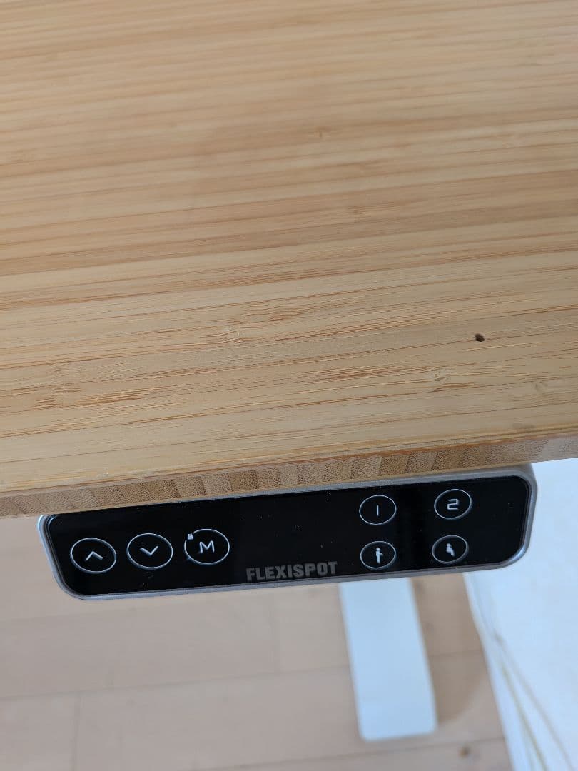 Flexispot e7 昇降式デスク 幅120cm 竹天板 ケーブルトレー付き