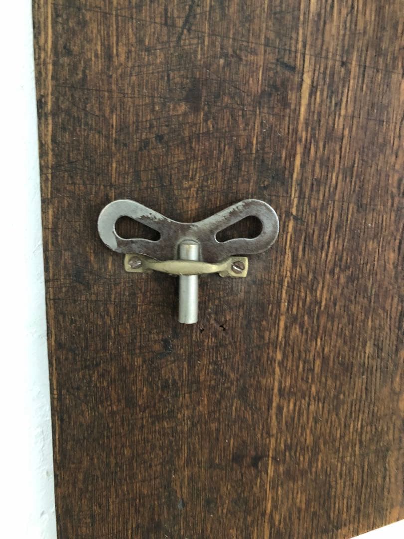 振り子式アナログ時計 木製ダークブラウン(修理必要)