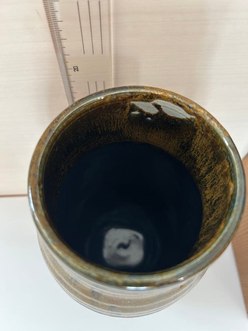 陶芸家 中島翁介 作 花瓶 木箱あり 陶器 花器 民藝 作家物