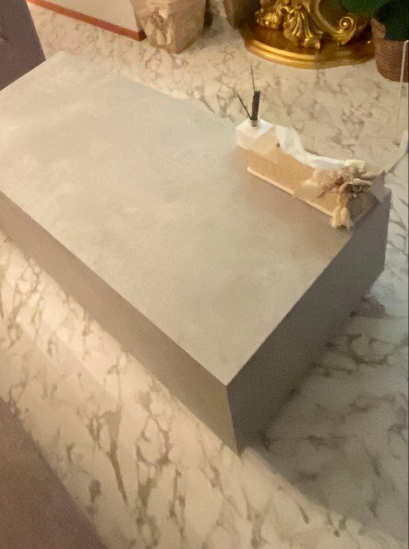 [美品]グレー コンクリート風 ローテーブル