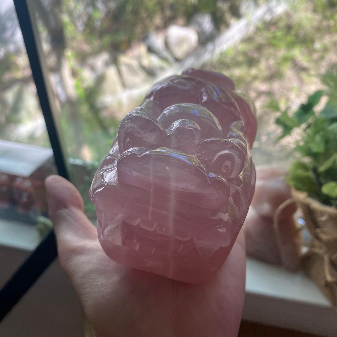 ローズクォーツ　BIG貔貅　淡いピンク品質良♡1キロ超