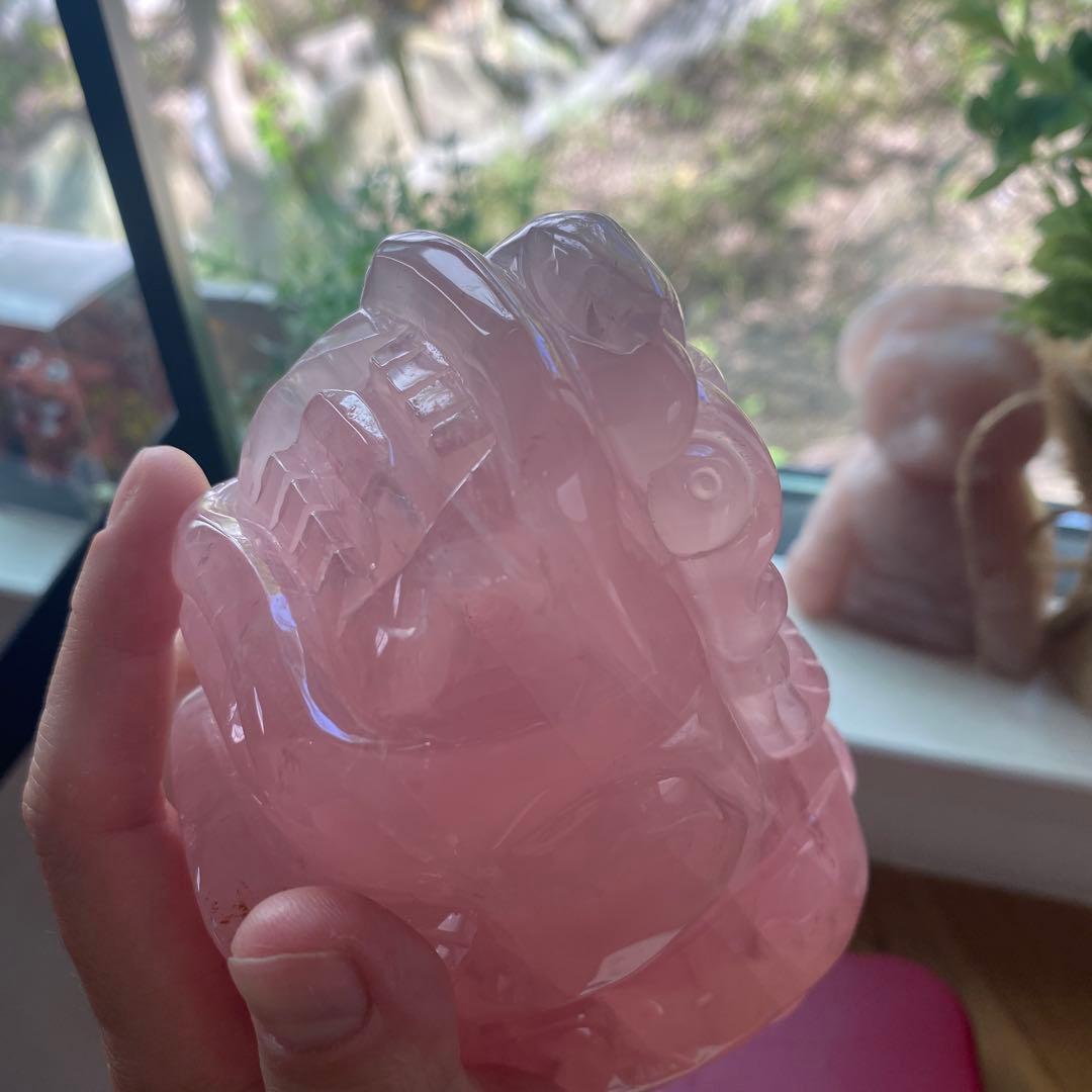 ローズクォーツ　BIG貔貅　淡いピンク品質良♡1キロ超