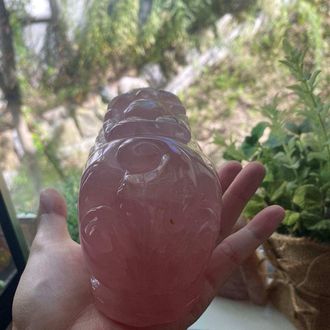 ローズクォーツ　BIG貔貅　淡いピンク品質良♡1キロ超