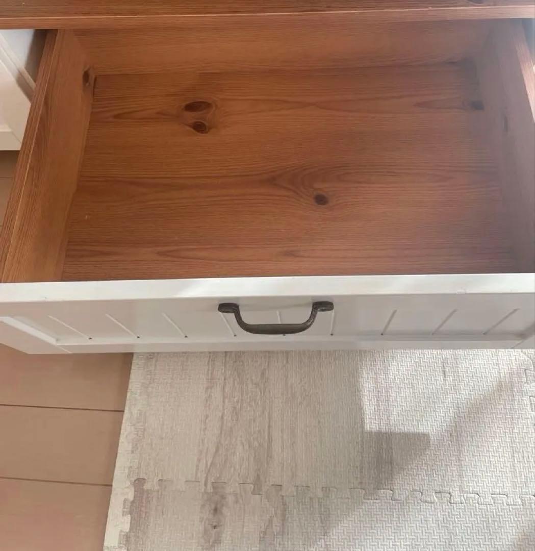 木製テレビ台 ホワイト/ブラウン 収納付き