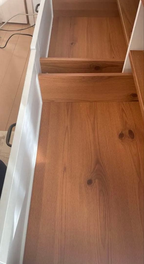 木製テレビ台 ホワイト/ブラウン 収納付き