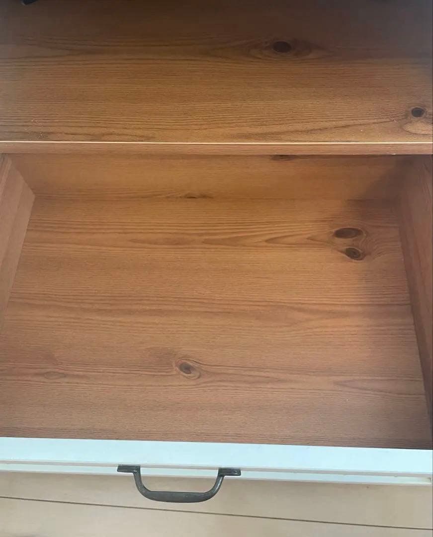 木製テレビ台 ホワイト/ブラウン 収納付き