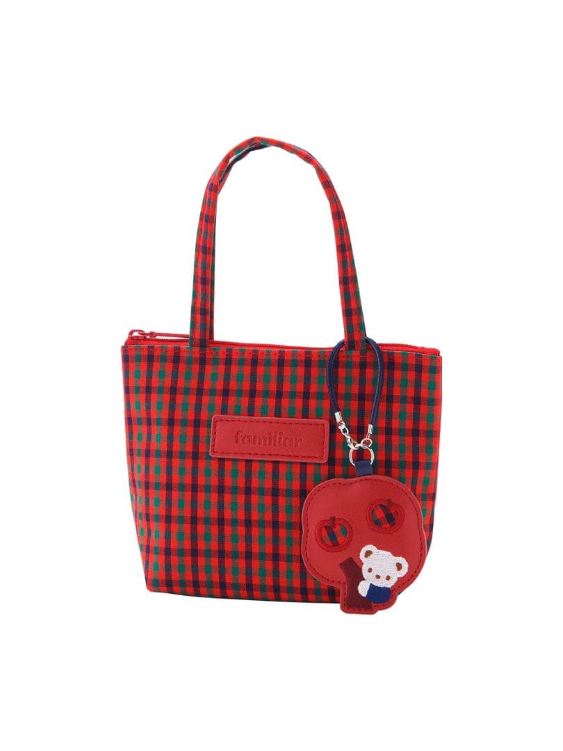 ファミリア familiar ミニミニトート 赤チェック XF 現行品 正規品