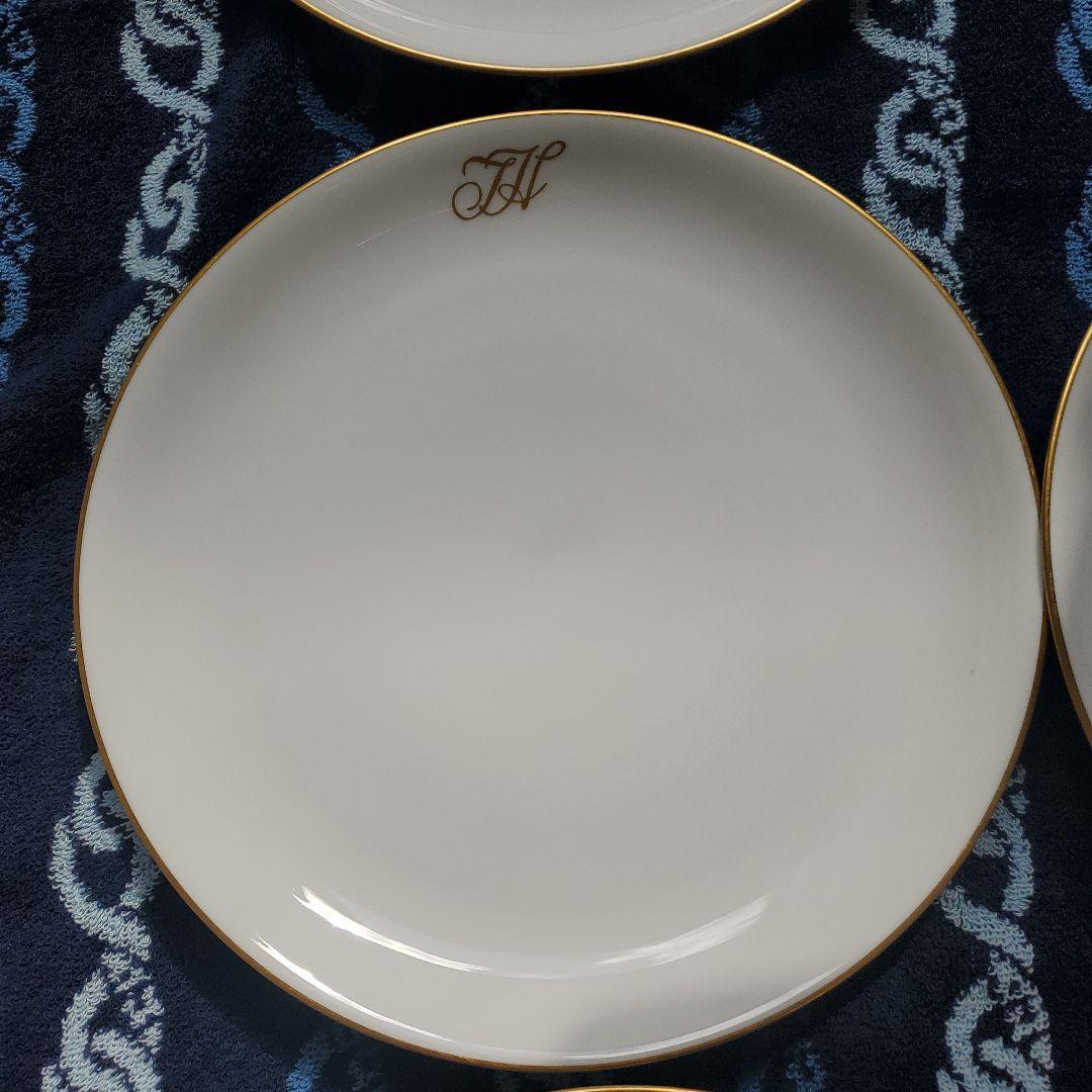 オールド大倉 大倉陶園 ゴールドライン 8枚 OKURA 白磁 金彩 ディナー