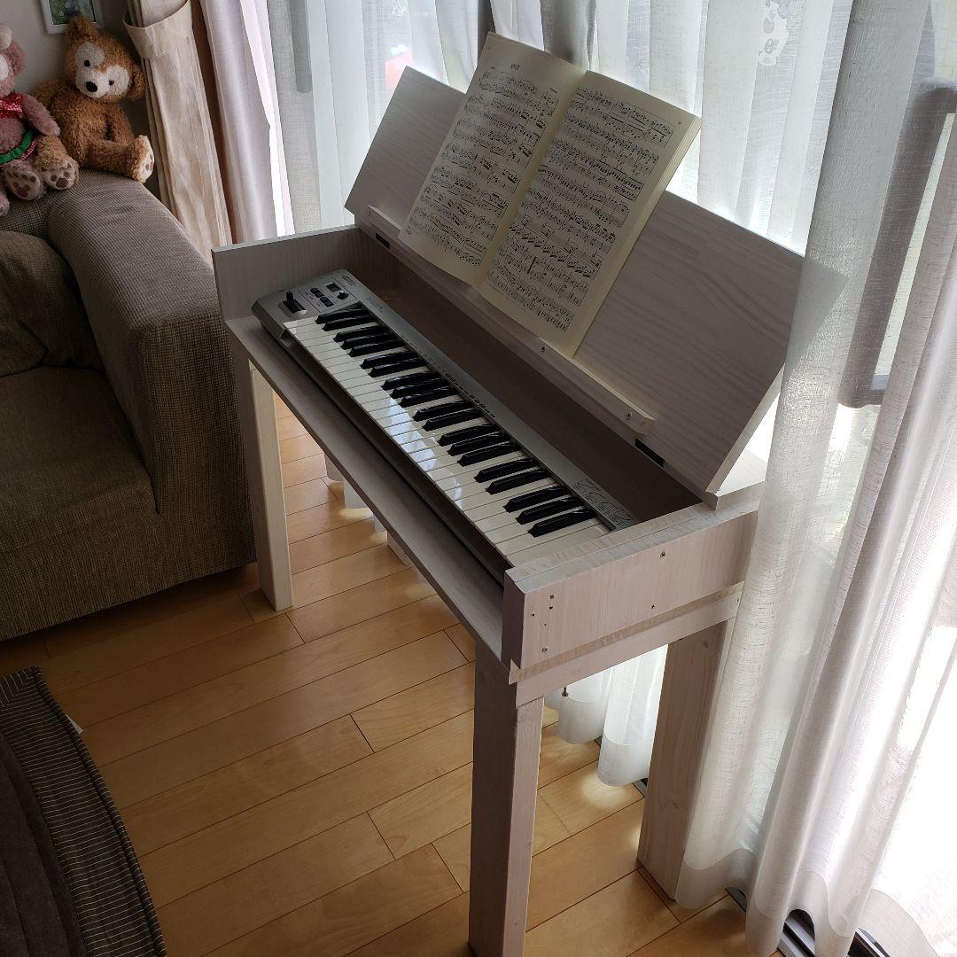 ピアノテーブル　木目調　DTMデスク