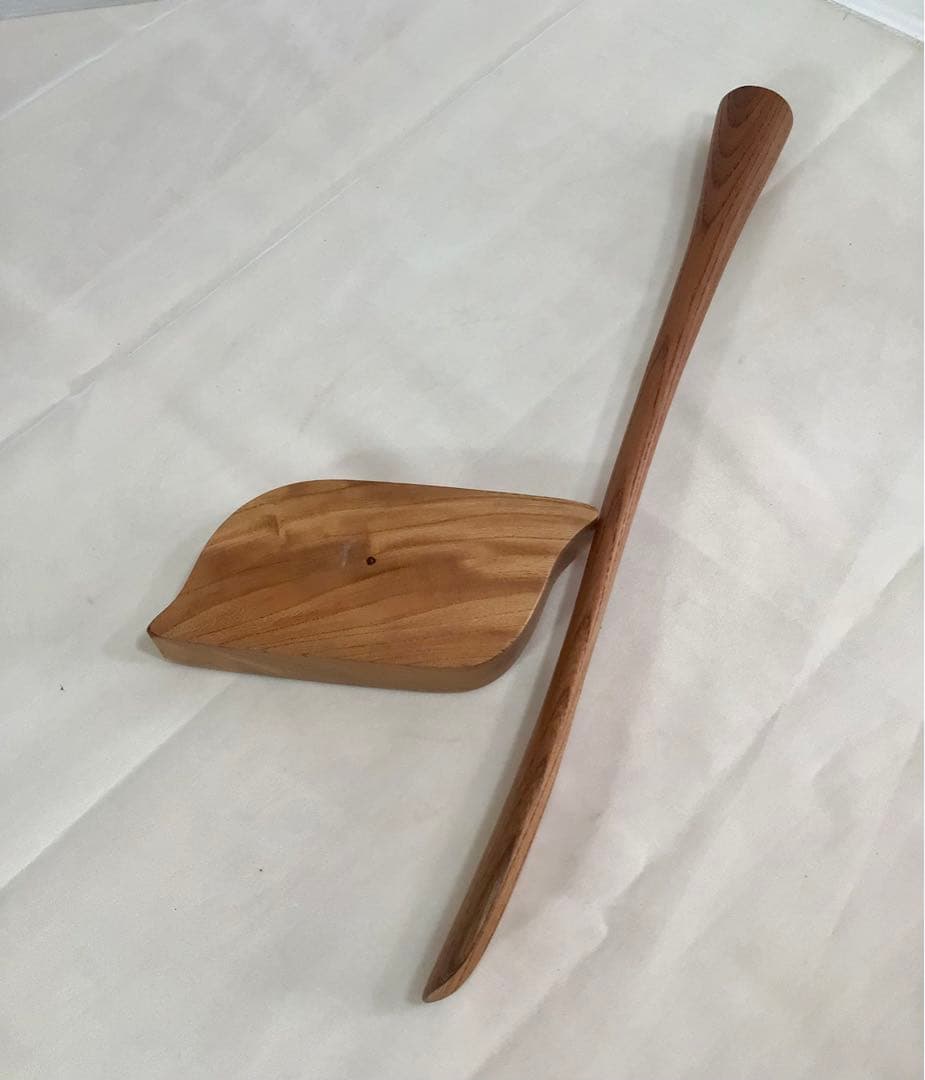 天然木　けやき　マグネット式靴べら／スタンドセット　一点物　手造り