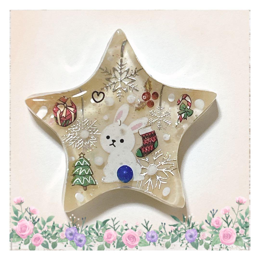 No 938❣️可愛いうさぎクリスマスレジンヘアゴム❣️٩(๑❛ᴗ❛๑)۶