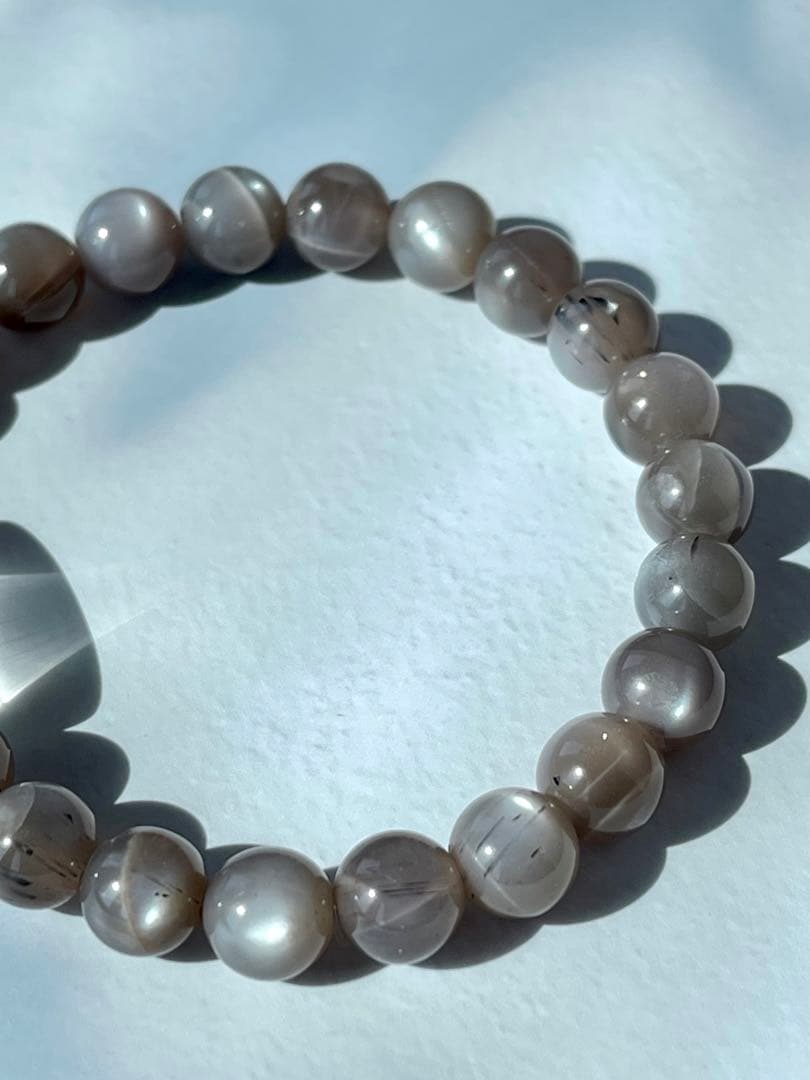 ヒマラヤ産シルバーサンムーンストーン&ガウリシャンカール産スモーキークォーツ