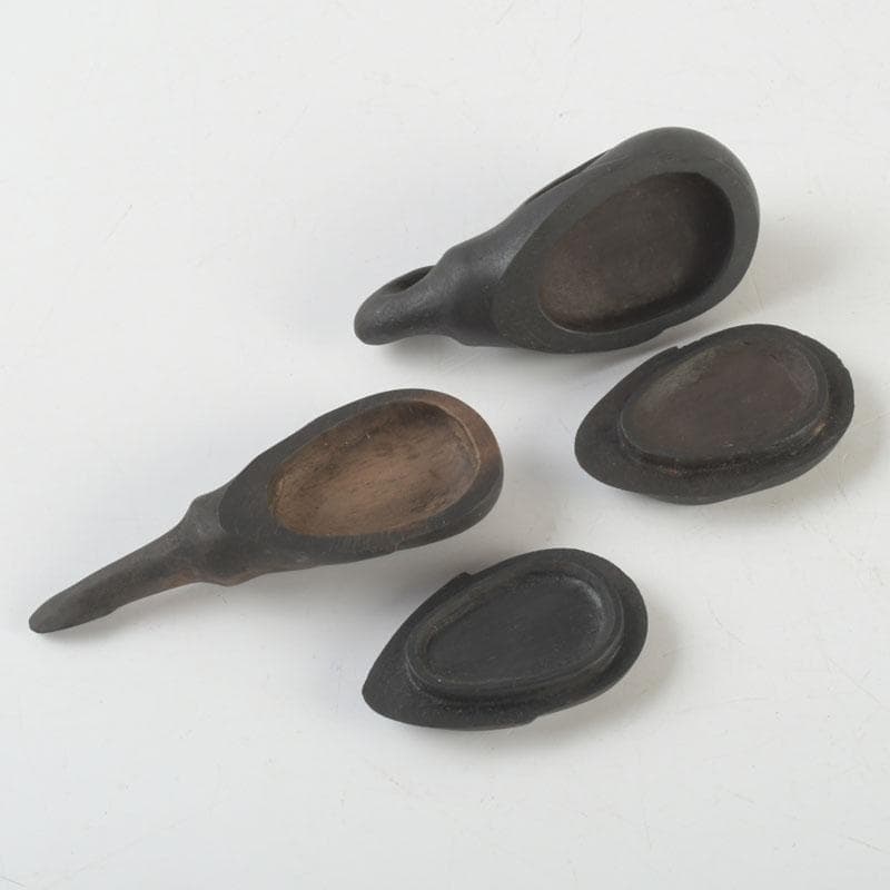 茶道具 瓢介作 黒柿 茄子香合 2点 共箱 V 9543