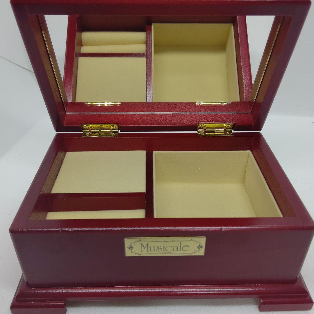 カメオ オルゴール付きジュエリーBOX 木製 宝石箱