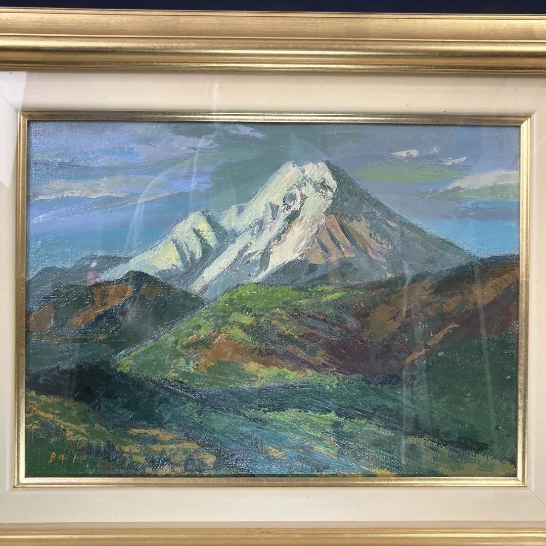 油彩　伴野敏夫　「御岳　F4」　埼玉県秩父御岳山