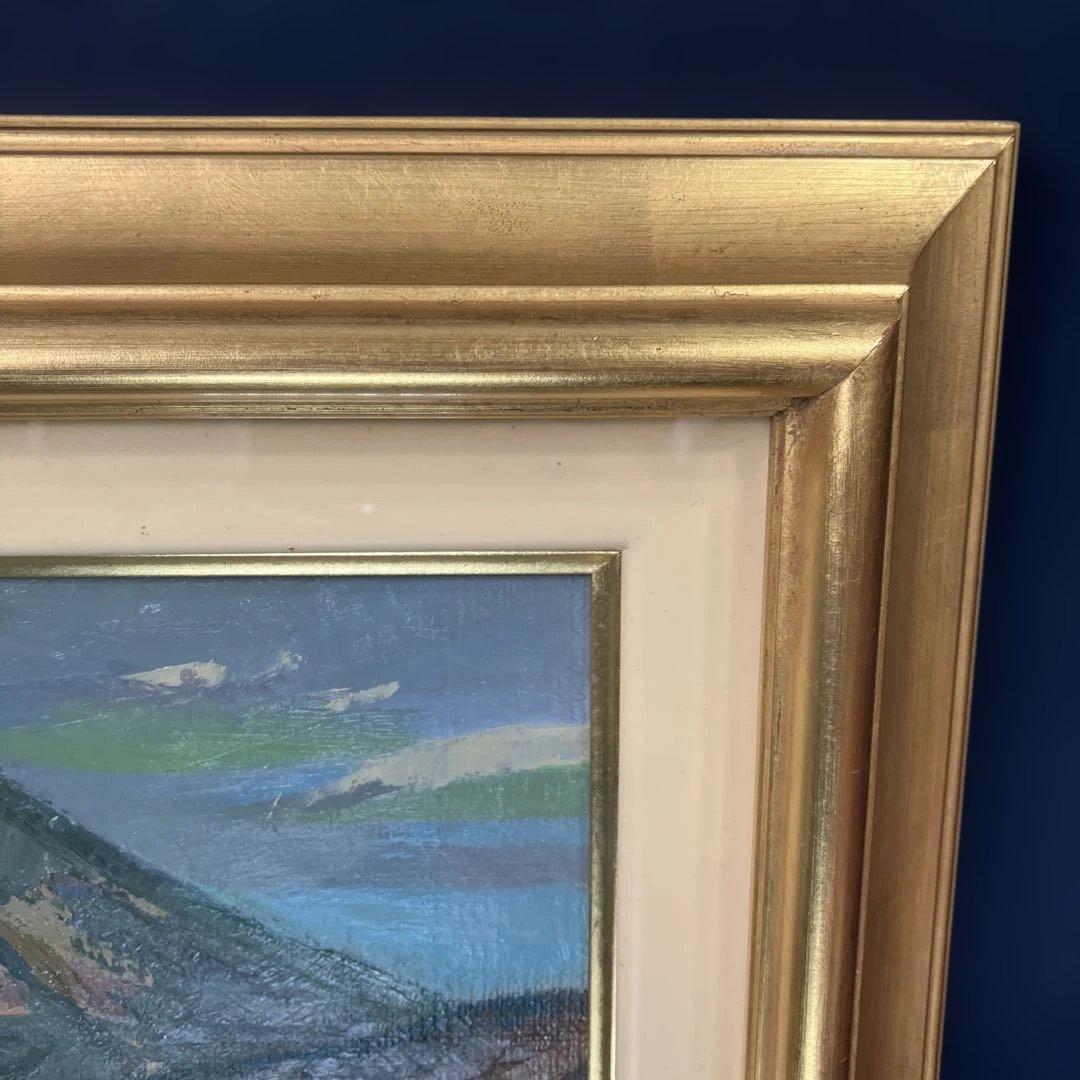 油彩　伴野敏夫　「御岳　F4」　埼玉県秩父御岳山