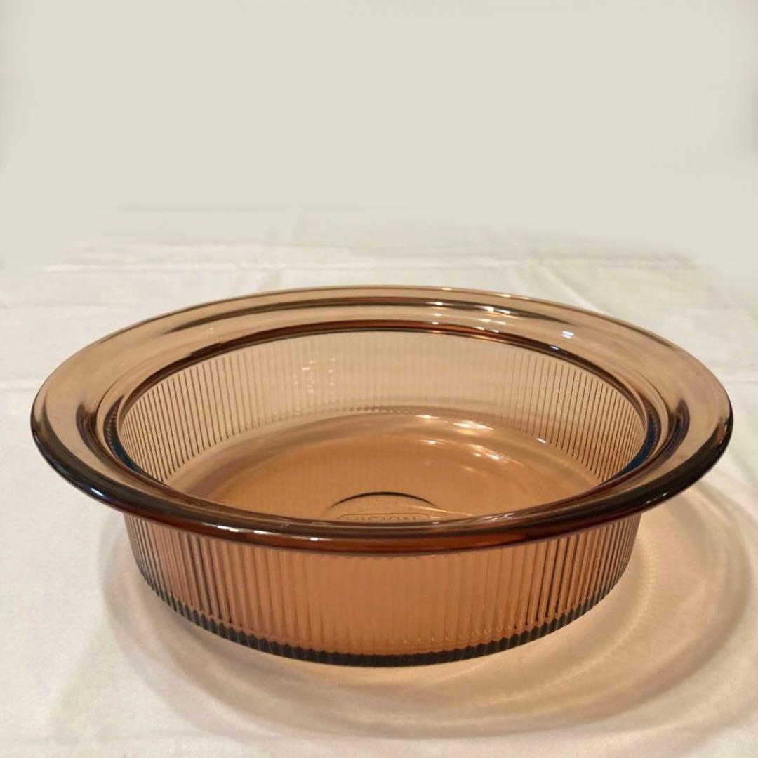【VISONビジョン】ガラス鍋　キャセロール　26cm アンバー　1.5L