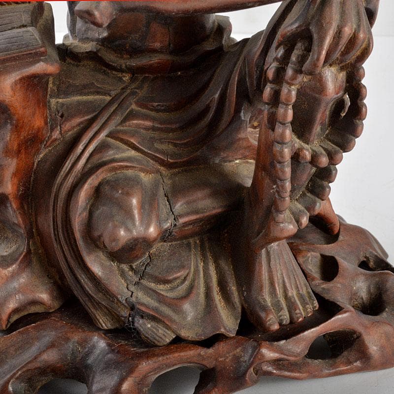 中国 唐木黄楊木 彫刻 達磨像 人物像 置物 台付 H R4819 - メルカリ