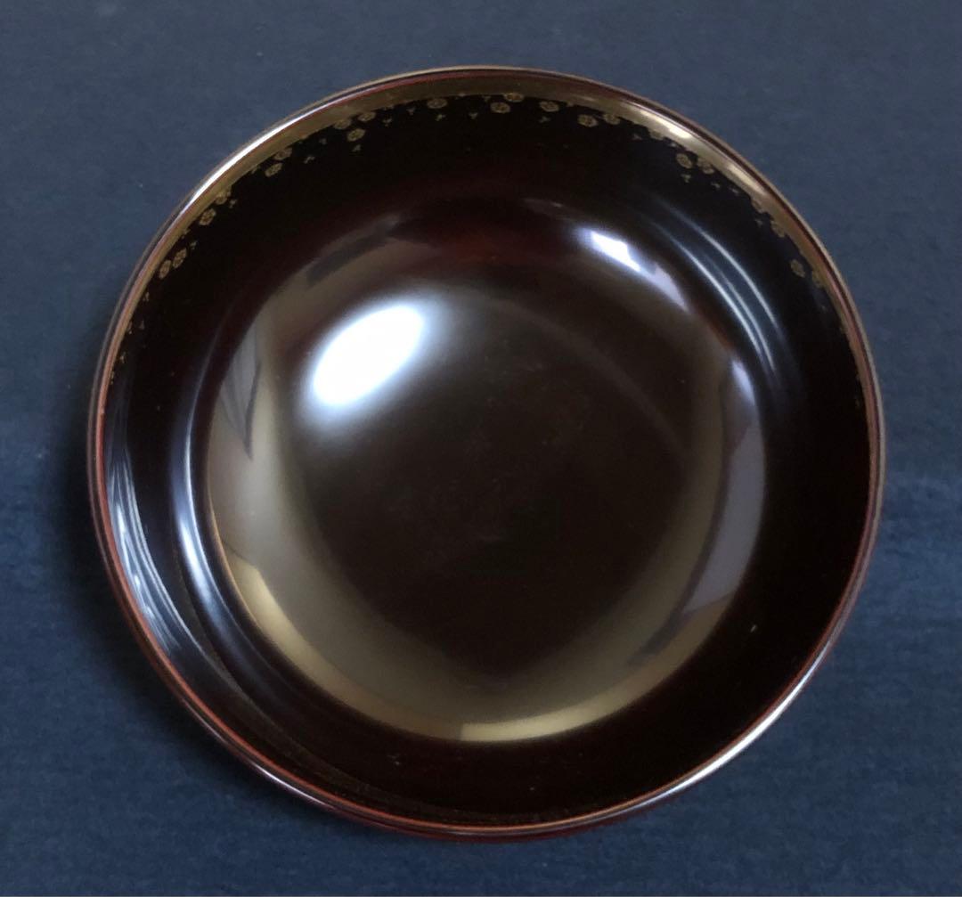 《R》輪島塗 溜塗 三味盛器 輪島屋本店謹製 木製漆器 共箱 260209け1