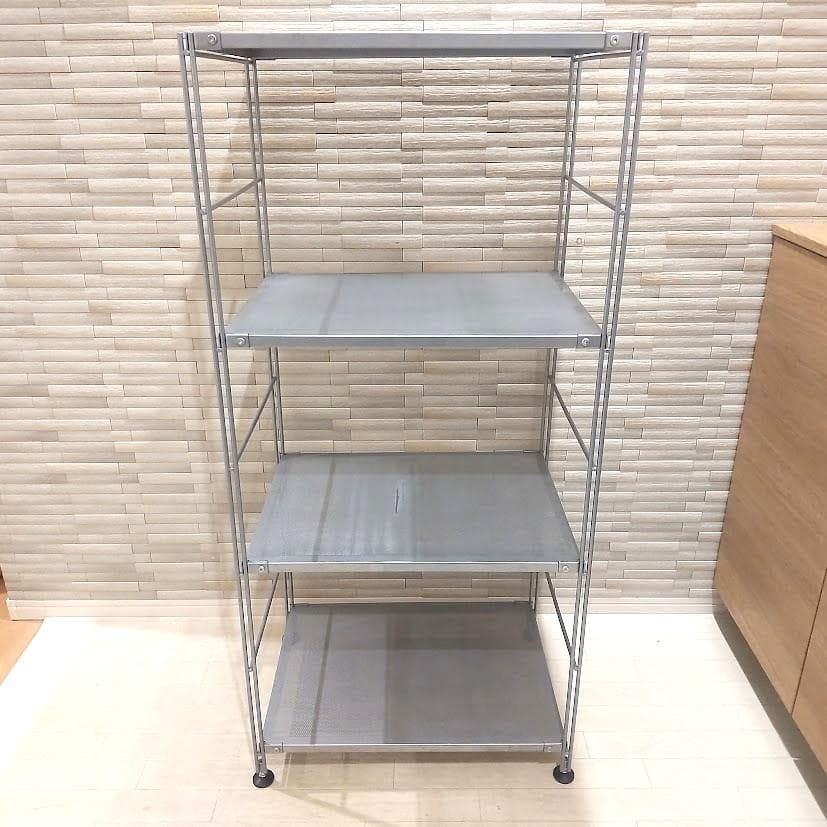 ★廃盤品★ 無印良品 スチール ユニットシェルフ シルバー メッシュ