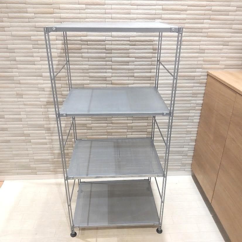 ★廃盤品★ 無印良品 スチール ユニットシェルフ シルバー メッシュ
