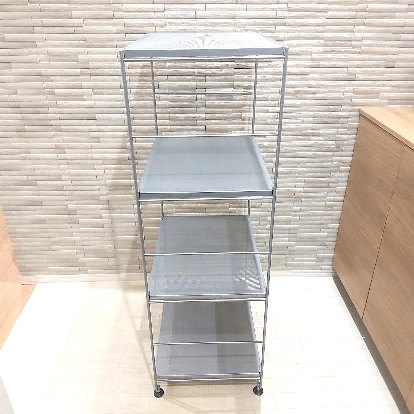 ★廃盤品★ 無印良品 スチール ユニットシェルフ シルバー メッシュ