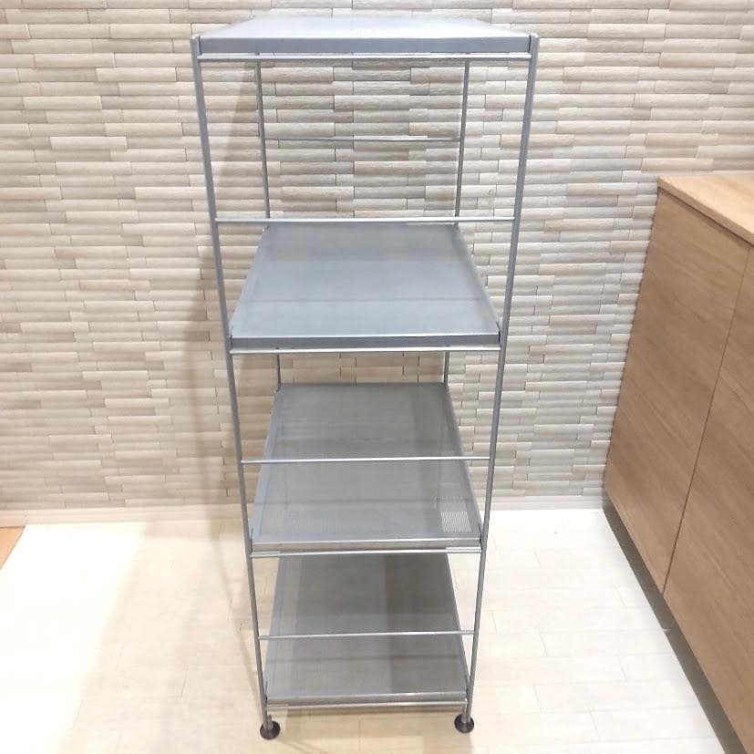★廃盤品★ 無印良品 スチール ユニットシェルフ シルバー メッシュ