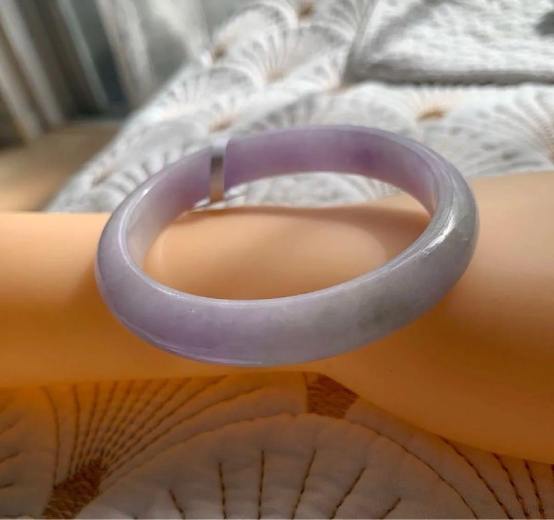 鑑別書付ミャンマー産 天然本翡翠 ラベンダー