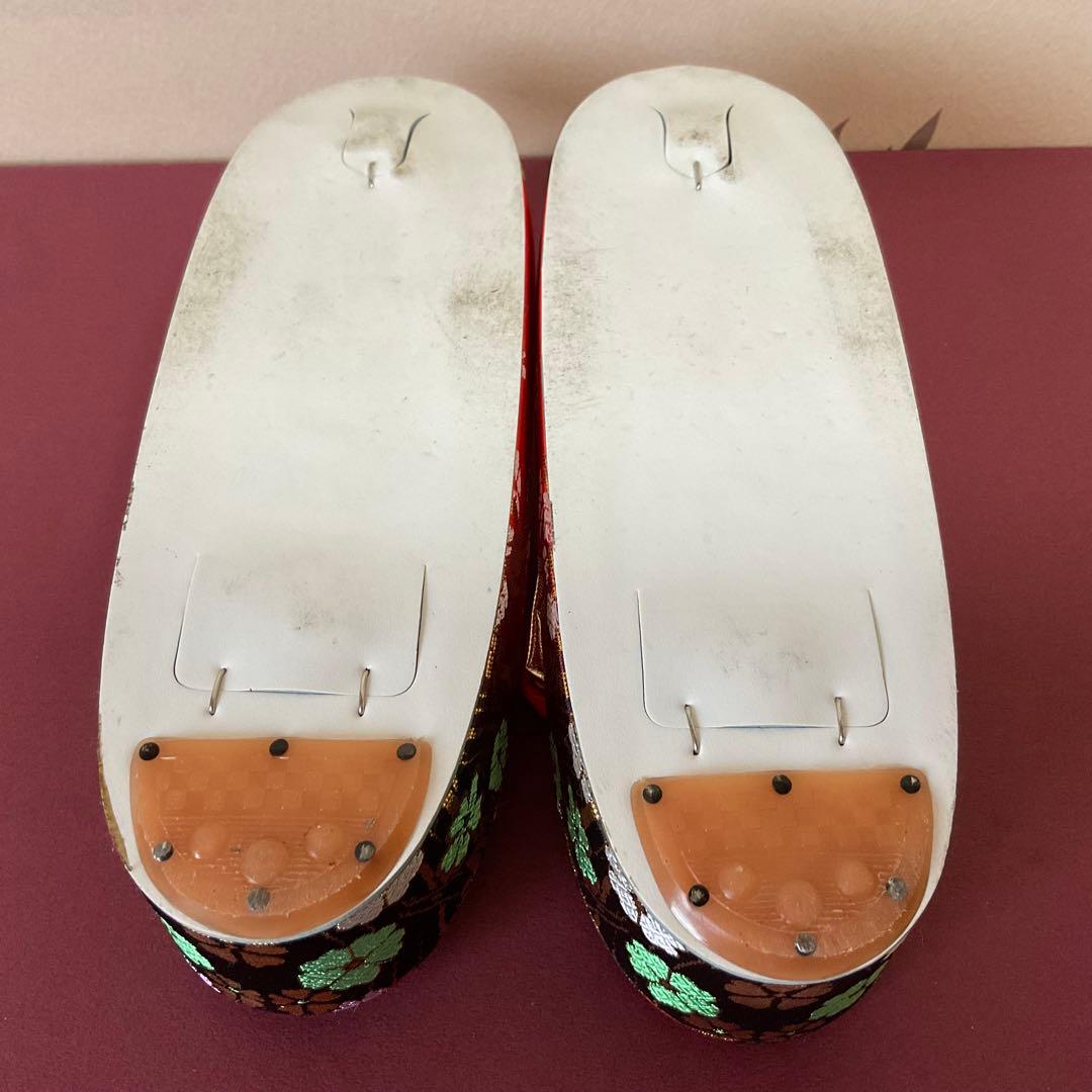 【美品】七歳　七五三鶴と花柄の草履バック小物セット