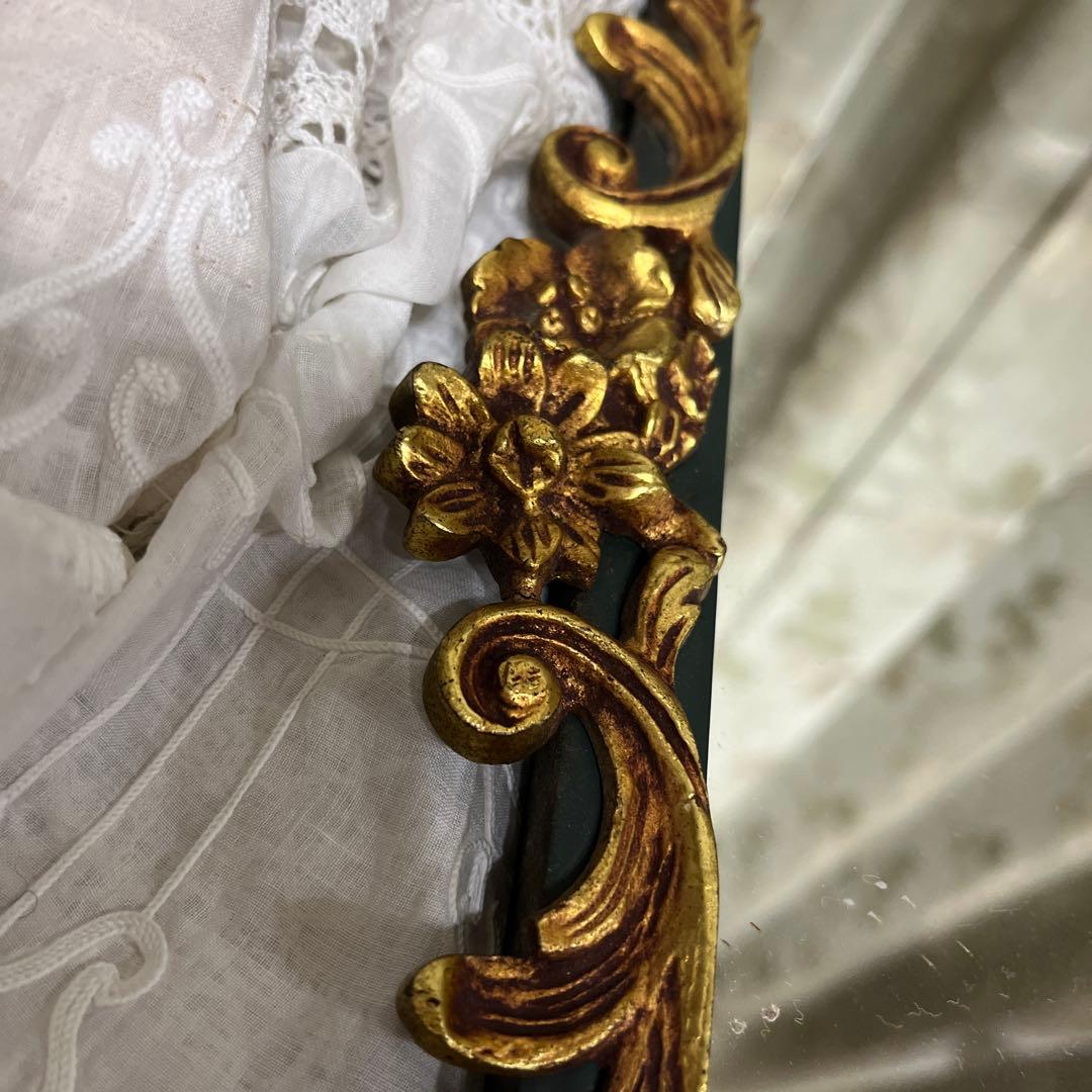 イギリス　ヴィンテージ　アイアンミラー　グリーン