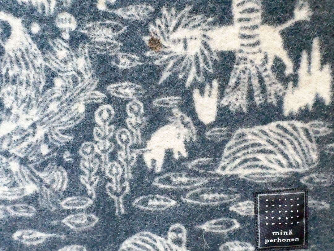 ミナペルホネン imagine ミニブランケット 青 白