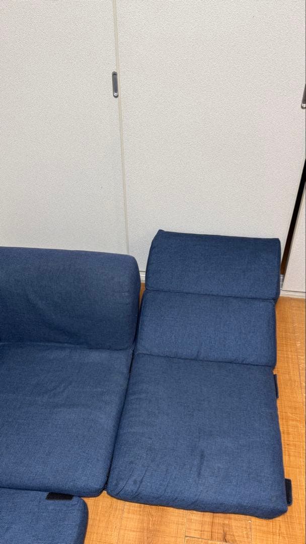 ニトリ/ポケット付きロータイプコーナーソファ　３点セット