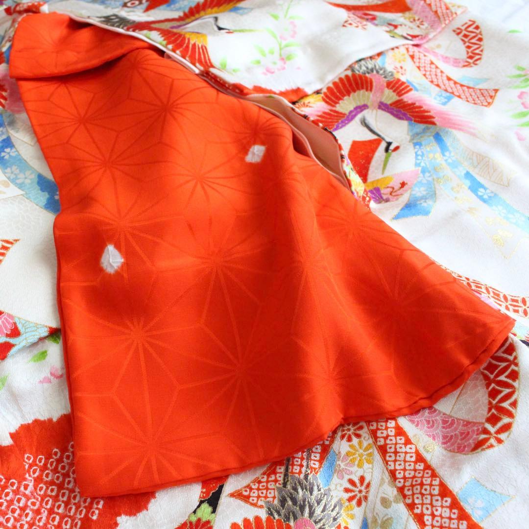 七五三 3歳 女の子 子供 正絹 白 着物 被布 セット