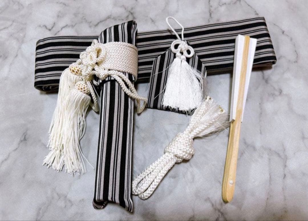 5歳用　縦縞袴　七五三　5歳　男の子　フルセット　一式　グレー系　鷹